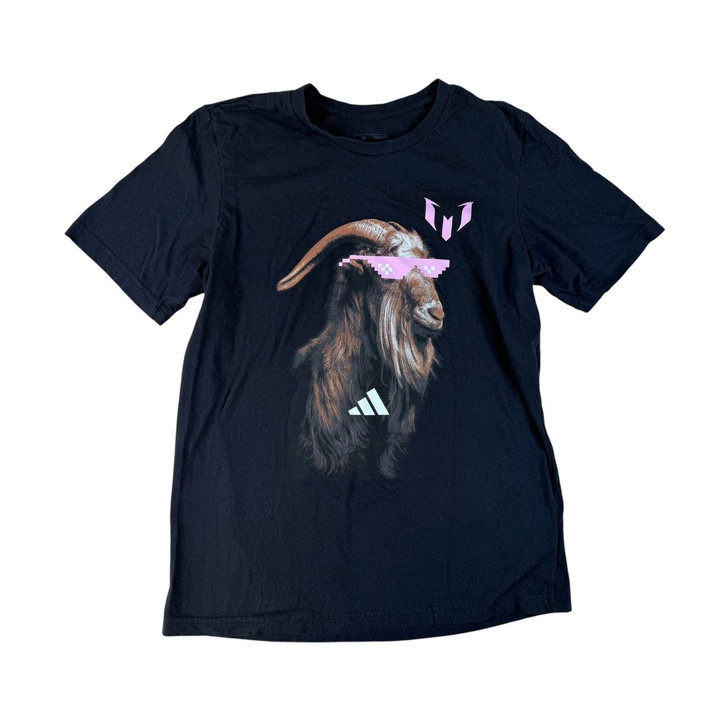 Adidas‎ Med Goat Sunglasses Athletic Soccer Graphic T-Shirt Cotton